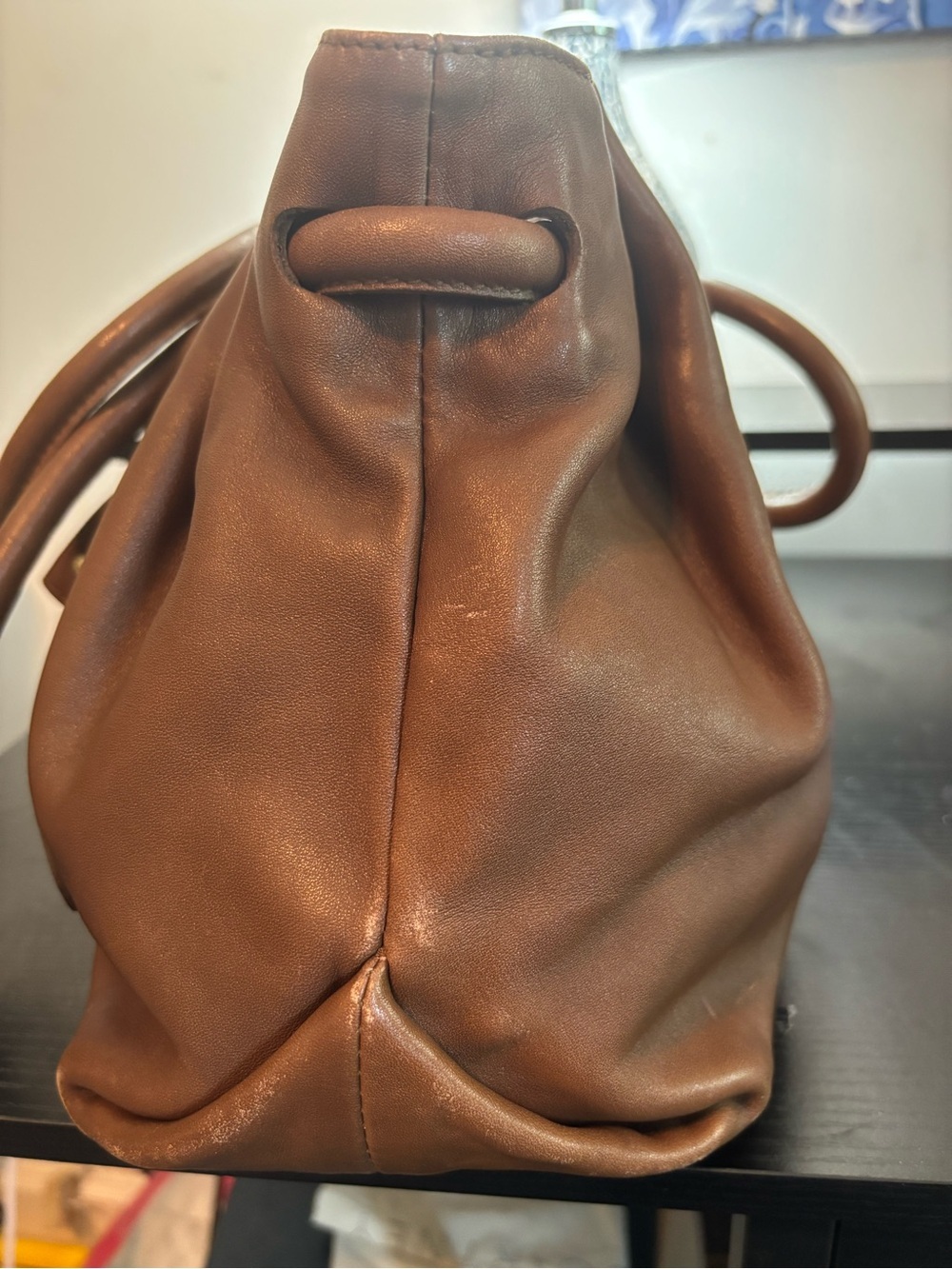 Furla Carmen Vintage Leather Shoulder Bag Tote – Rich Brown / Gold Hardware - Picture 4 of 15